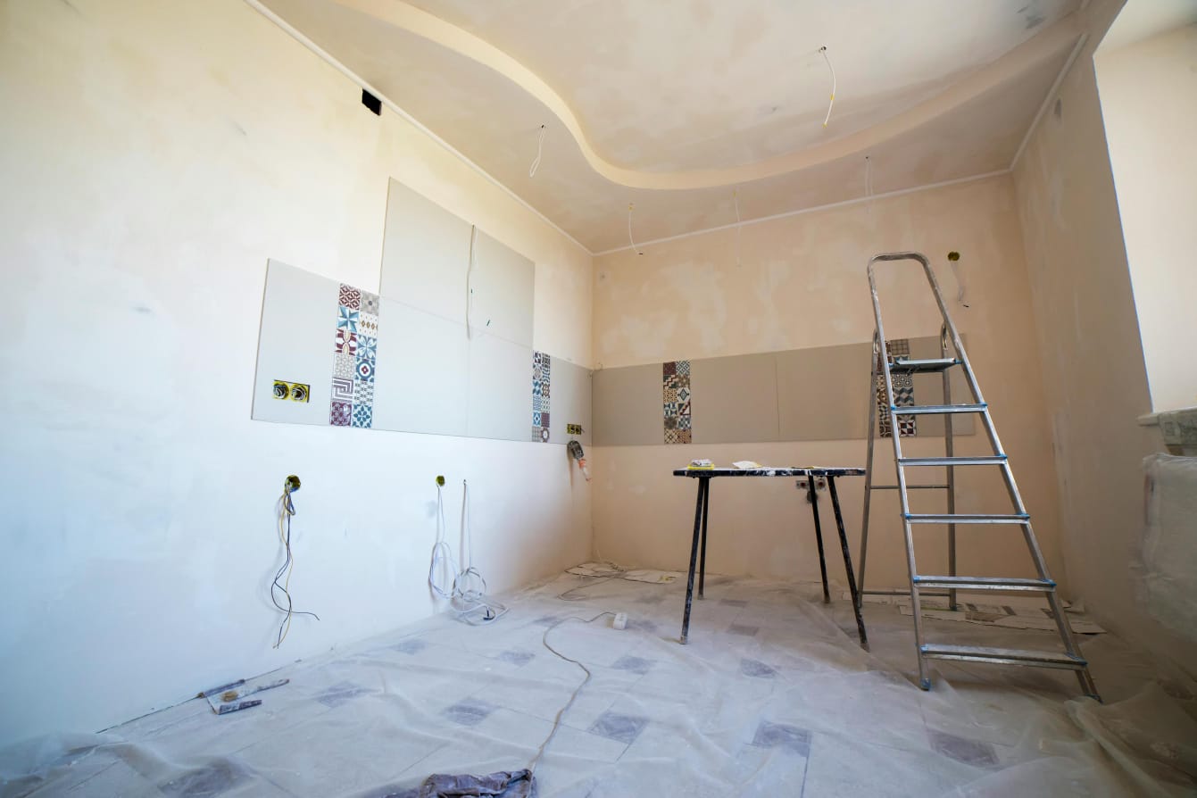 Site progress image showing active renovation work